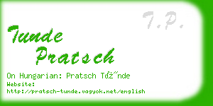 tunde pratsch business card